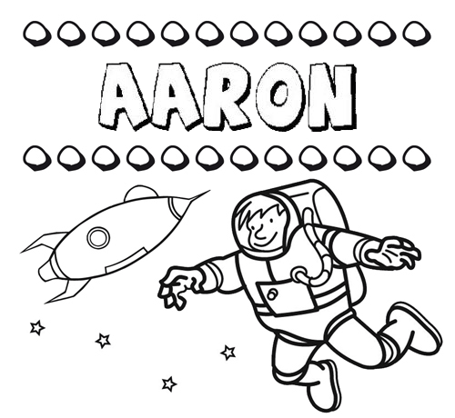Dibujo con el nombre Aarón para colorear, pintar e imprimir