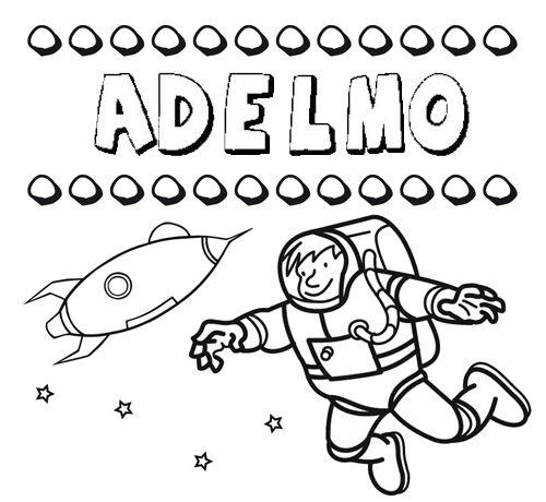 Dibujo con el nombre Adelmo para colorear, pintar e imprimir