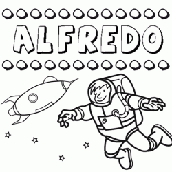 Dibujo con el nombre Alfredo para colorear, pintar e imprimir