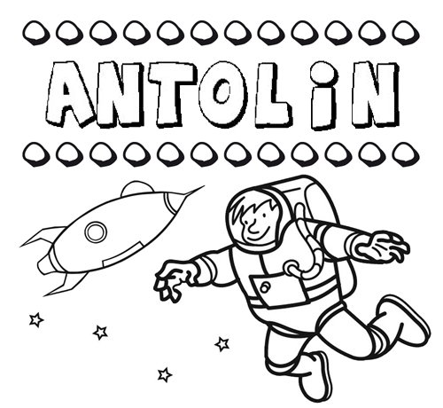 Dibujo con el nombre Antolín para colorear, pintar e imprimir