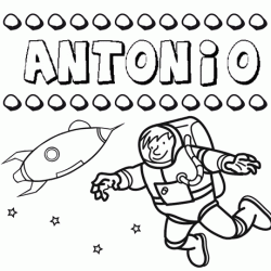 Dibujo con el nombre Antonio para colorear, pintar e imprimir