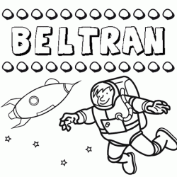 Dibujo con el nombre Beltrán para colorear, pintar e imprimir