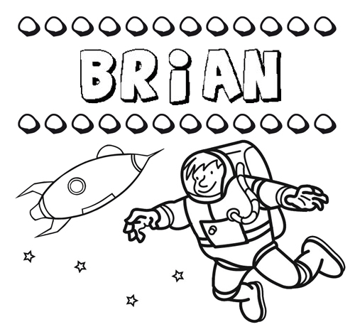 Dibujo con el nombre Brian para colorear, pintar e imprimir