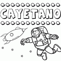 Dibujo con el nombre Cayetano para colorear, pintar e imprimir
