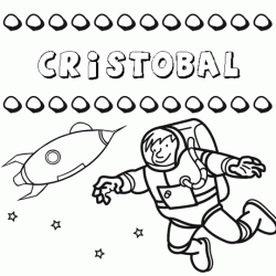 Dibujo con el nombre Cristóbal para colorear, pintar e imprimir
