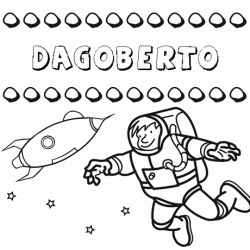 Dibujo con el nombre Dagoberto para colorear, pintar e imprimir