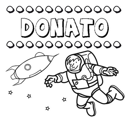 Dibujo con el nombre Donato para colorear, pintar e imprimir