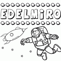 Dibujo con el nombre Edelmiro para colorear, pintar e imprimir