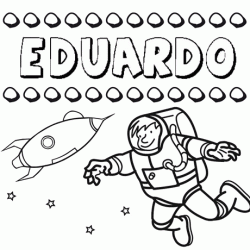 Dibujo con el nombre Eduardo para colorear, pintar e imprimir