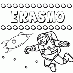 Dibujo con el nombre Erasmo para colorear, pintar e imprimir