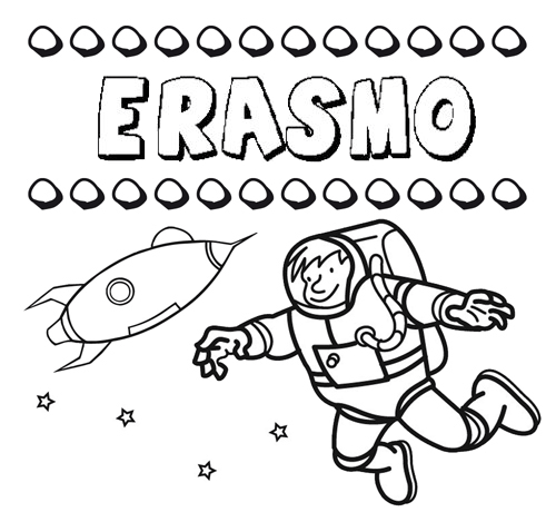 Dibujo con el nombre Erasmo para colorear, pintar e imprimir