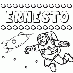 Dibujo con el nombre Ernesto para colorear, pintar e imprimir