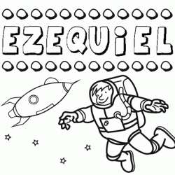Dibujo con el nombre Ezequiel para colorear, pintar e imprimir