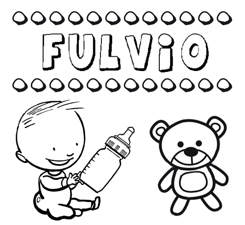 Dibujo con el nombre Fulvio para colorear, pintar e imprimir