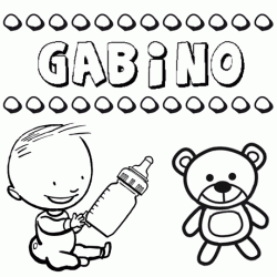 Dibujo con el nombre Gabino para colorear, pintar e imprimir