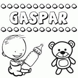 Dibujo con el nombre Gaspar para colorear, pintar e imprimir