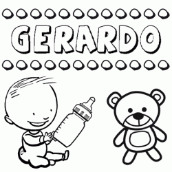 Dibujo con el nombre Gerardo para colorear, pintar e imprimir