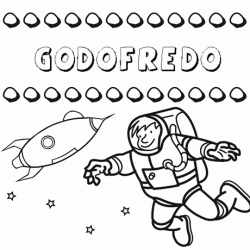 Dibujo con el nombre Godofredo para colorear, pintar e imprimir