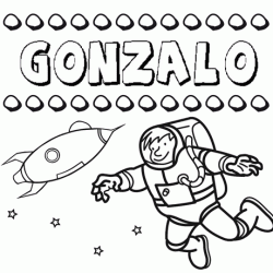Dibujo con el nombre Gonzalo para colorear, pintar e imprimir