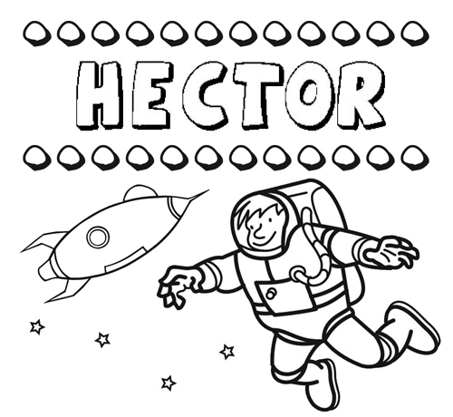 Dibujo con el nombre Héctor para colorear, pintar e imprimir