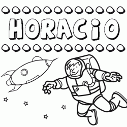Dibujo con el nombre Horacio para colorear, pintar e imprimir