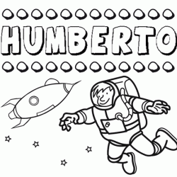 Dibujo con el nombre Humberto para colorear, pintar e imprimir