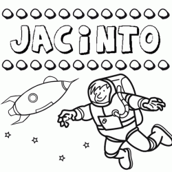 Dibujo con el nombre Jacinto para colorear, pintar e imprimir