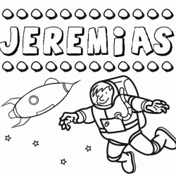 Dibujo con el nombre Jeremías para colorear, pintar e imprimir