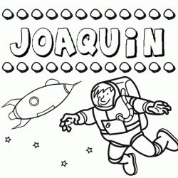Dibujo con el nombre Joaquín para colorear, pintar e imprimir