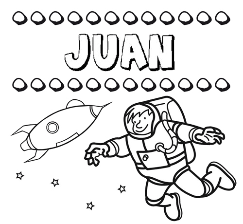 Dibujo con el nombre Juan para colorear, pintar e imprimir