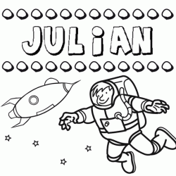 Dibujo con el nombre Julián para colorear, pintar e imprimir