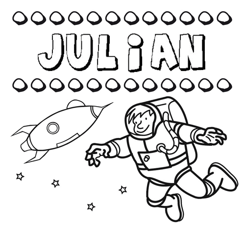 Dibujo con el nombre Julián para colorear, pintar e imprimir