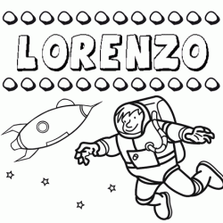 Dibujo con el nombre Lorenzo para colorear, pintar e imprimir