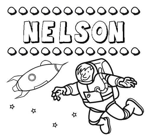 Dibujo con el nombre Nelson para colorear, pintar e imprimir