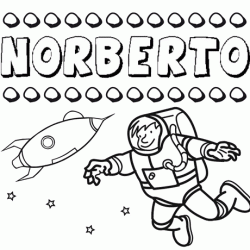 Dibujo con el nombre Norberto para colorear, pintar e imprimir
