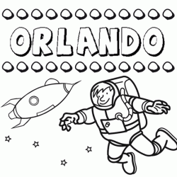 Dibujo con el nombre Orlando para colorear, pintar e imprimir