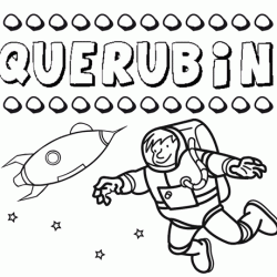 Dibujo con el nombre Querubín para colorear, pintar e imprimir