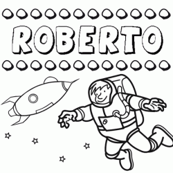 Dibujo con el nombre Roberto para colorear, pintar e imprimir