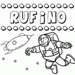 Dibujo con el nombre Rufino para colorear, pintar e imprimir