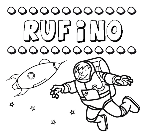 Dibujo con el nombre Rufino para colorear, pintar e imprimir