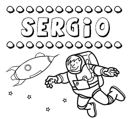 Dibujo con el nombre Sergio para colorear, pintar e imprimir
