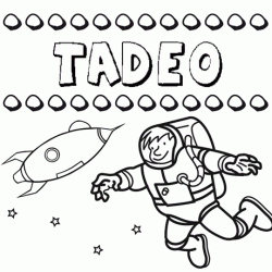 Dibujo con el nombre Tadeo para colorear, pintar e imprimir