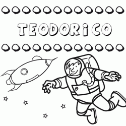 Dibujo con el nombre Teodorico para colorear, pintar e imprimir