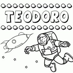 Dibujo con el nombre Teodoro para colorear, pintar e imprimir