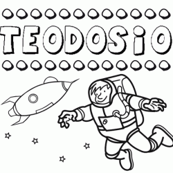 Dibujo con el nombre Teodosio para colorear, pintar e imprimir