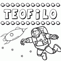Dibujo con el nombre Teófilo para colorear, pintar e imprimir