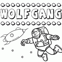 Dibujo con el nombre Wolfgang para colorear, pintar e imprimir
