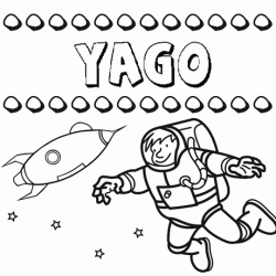 Dibujo con el nombre Yago para colorear, pintar e imprimir