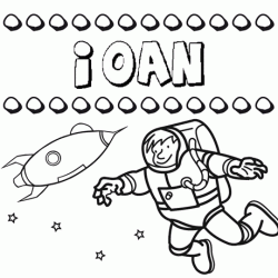Dibujo con el nombre Ioan para colorear, pintar e imprimir