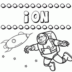 Dibujo con el nombre Ion para colorear, pintar e imprimir